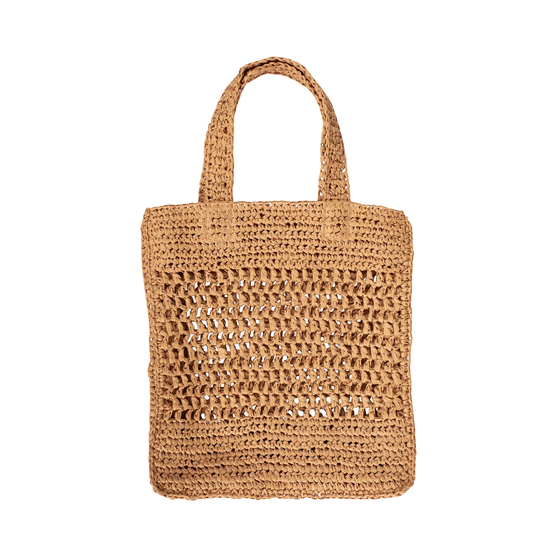 Raffia gehäkelte Tasche